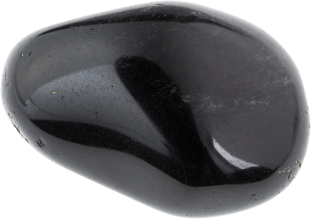 Tumbled Obsidian) Gemstone on White